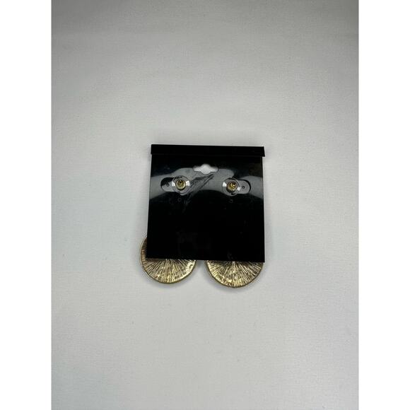 Illuminata Hammered Blue and Gold Round Drop Earrings - Picture 2 of 2